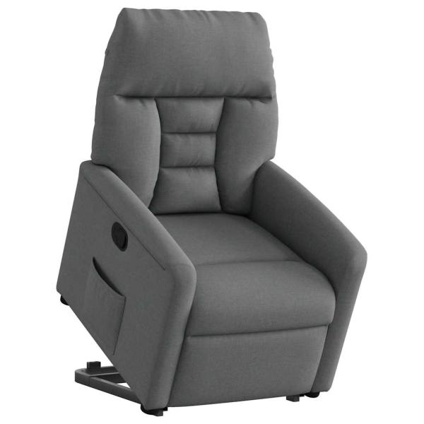 Relaxsessel mit Aufstehhilfe Dunkelgrau Stoff