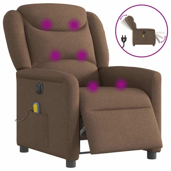 ARDEBO.de - Massagesessel Elektrisch Braun Stoff