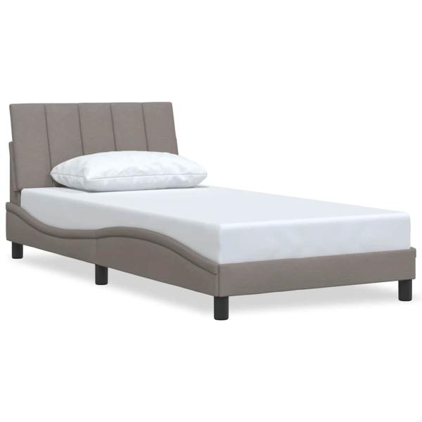 Bettgestell ohne Matratze "Hanko" Taupe 100x200 cm Stoff