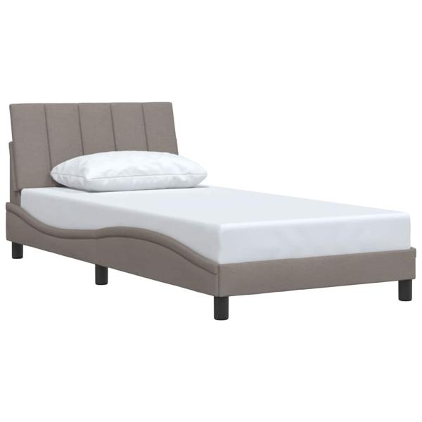 Bettgestell ohne Matratze "Hanko" Taupe 100x200 cm Stoff