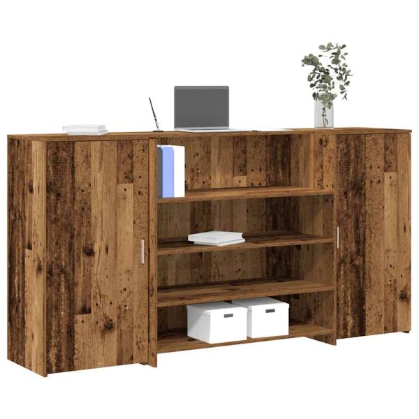 ARDEBO.de - Empfangstheke Altholz-Optik 200x50x103,5 cm Holzwerkstoff