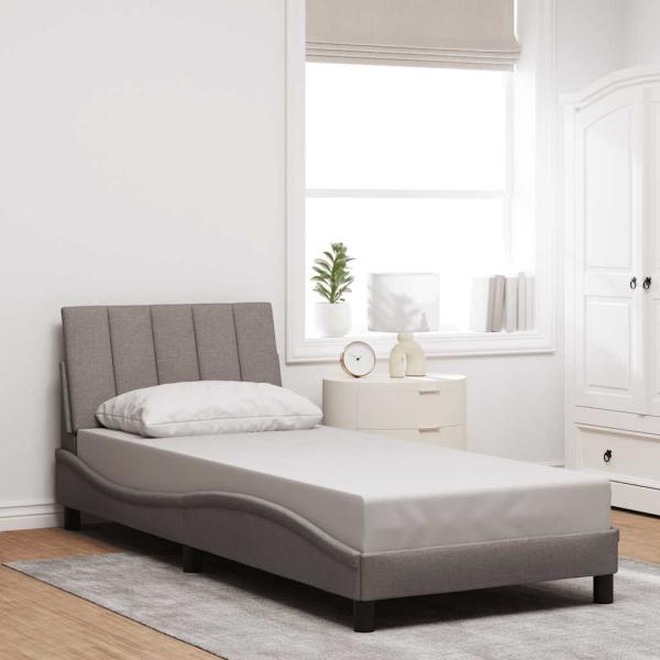 Bettgestell ohne Matratze "Hanko" Taupe 90x190 cm Stoff