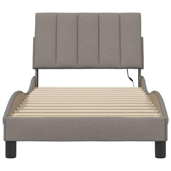 Bettgestell ohne Matratze "Hanko" Taupe 90x190 cm Stoff