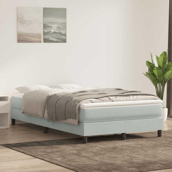 ARDEBO.de - Boxspringbett ohne Matratze Hellgrau 120x220 cm Samt
