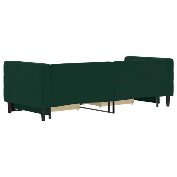 Tagesbett Ausziehbar mit Schubladen Dunkelgrün 80x200 cm Samt