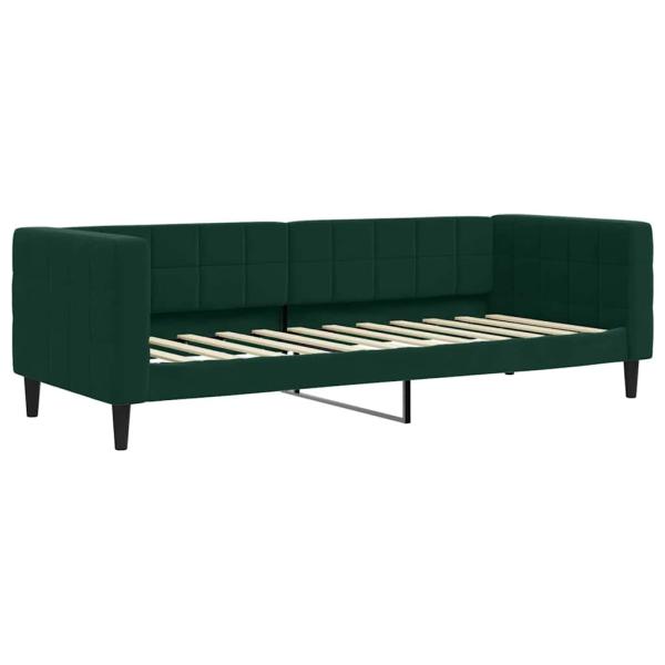 Tagesbett Ausziehbar mit Schubladen Dunkelgrün 80x200 cm Samt