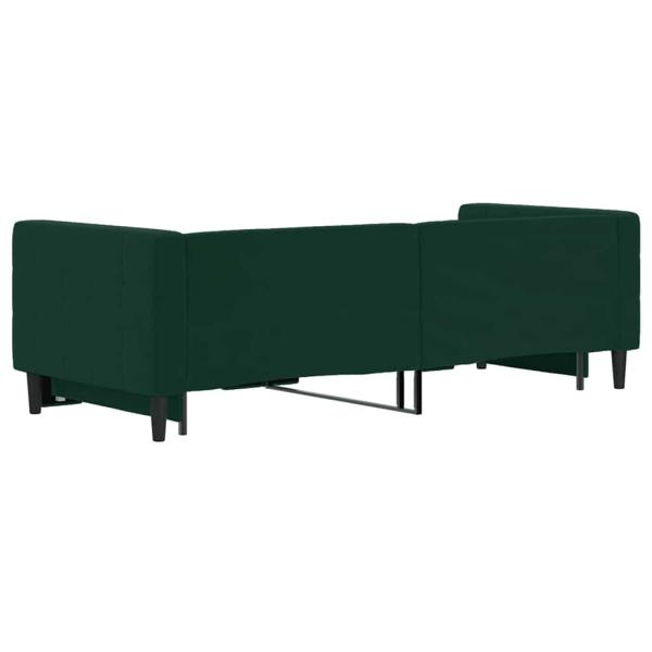 Tagesbett Ausziehbar Dunkelgrün 80x200 cm Samt