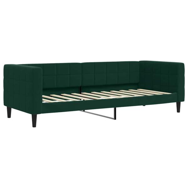 Tagesbett Ausziehbar Dunkelgrün 80x200 cm Samt