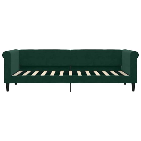 Tagesbett Ausziehbar Dunkelgrün 80x200 cm Samt