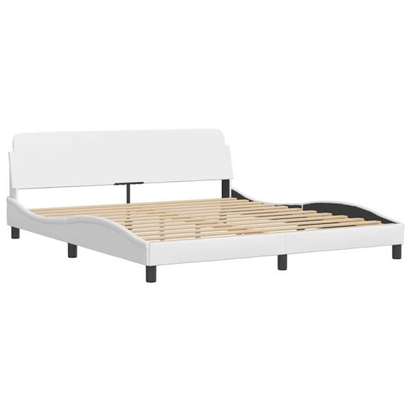 Bettgestell "Dover" Weiß 183x213 cm Kunstleder