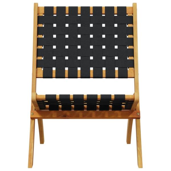 Klappst?hle, 2 St?ck mit Tisch, schwarzes Massivholz