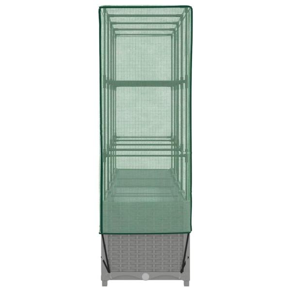 Hochbeet mit Gewächshaus-Aufsatz Rattan-Optik 160x40x138 cm