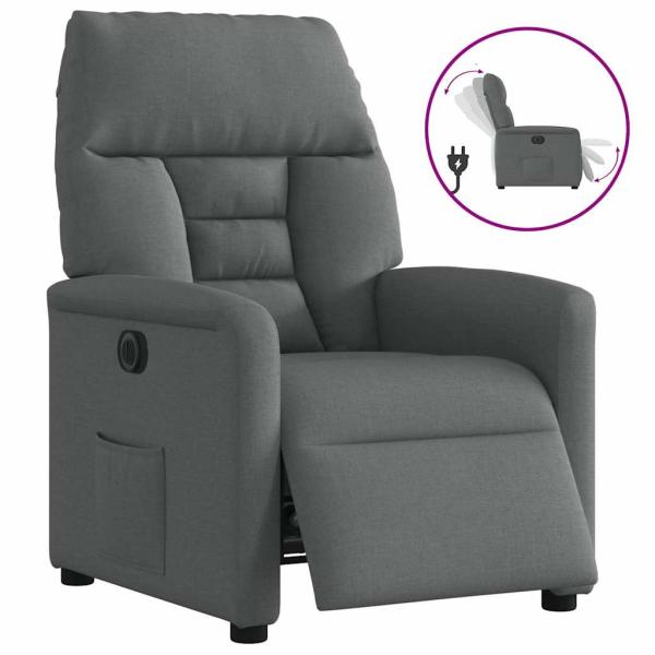 Relaxsessel Elektrisch Dunkelgrau Stoff