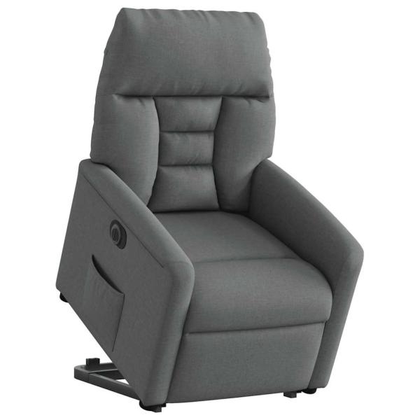 Relaxsessel mit Aufstehhilfe Elektrisch Dunkelgrau Stoff