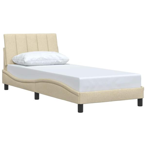 Bettgestell ohne Matratze "Hanko" Creme 90x200 cm Stoff