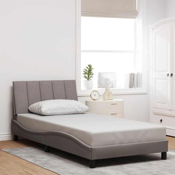 Bettgestell ohne Matratze "Hanko" Taupe 100x200 cm Stoff