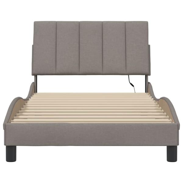 Bettgestell ohne Matratze "Hanko" Taupe 100x200 cm Stoff