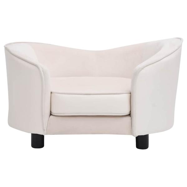 Hundesofa Creme 69x49x40 cm Plüsch und Kunstleder