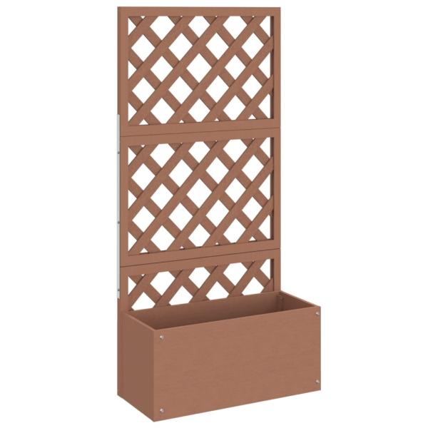 Blumenkasten mit Rankgitter Braun 65x33x135 cm WPC