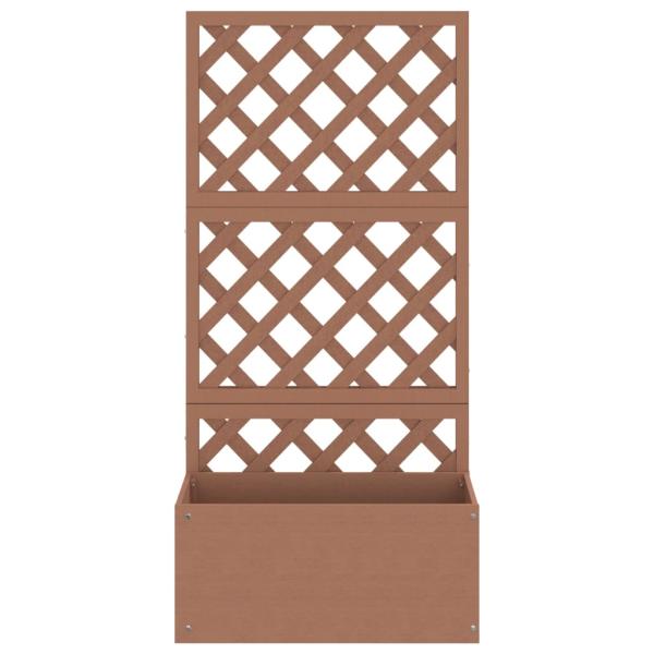 Blumenkasten mit Rankgitter Braun 65x33x135 cm WPC