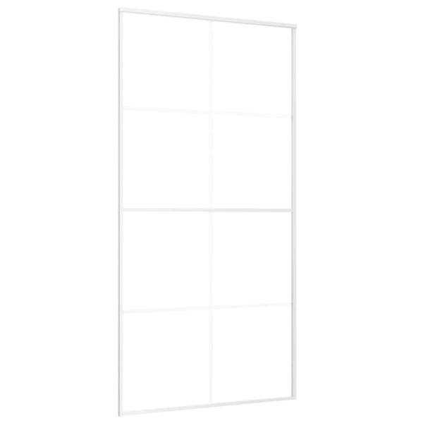 Schiebetür ESG Glas und Aluminium mattiert 102,5x205 cm Weiß