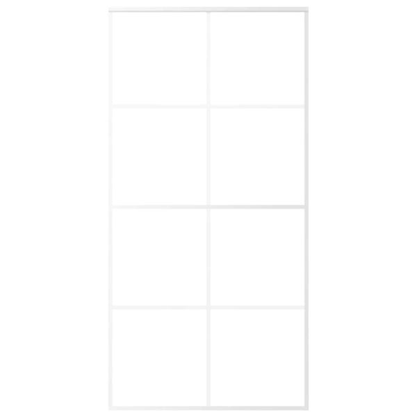 Schiebetür ESG Glas und Aluminium mattiert 102,5x205 cm Weiß
