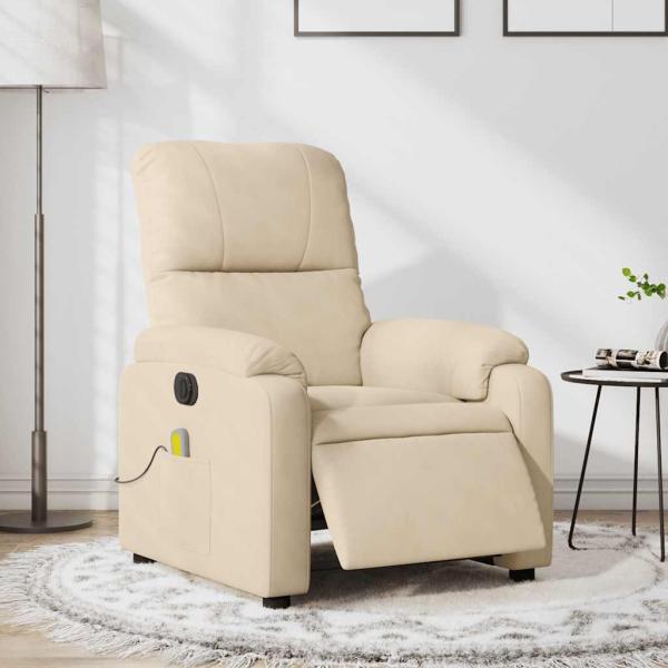 ARDEBO.de - Massagesessel Elektrisch Creme Mikrofasergewebe