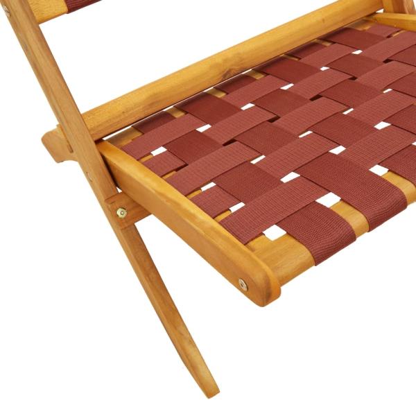 Klappst?hle, 2 St?ck mit Tisch, rotes Massivholz