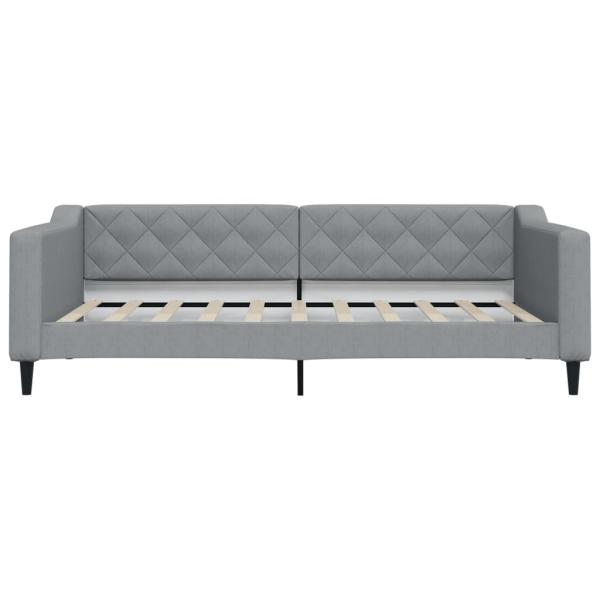 Tagesbett Ausziehbar Hellgrau 100x190 cm Stoff