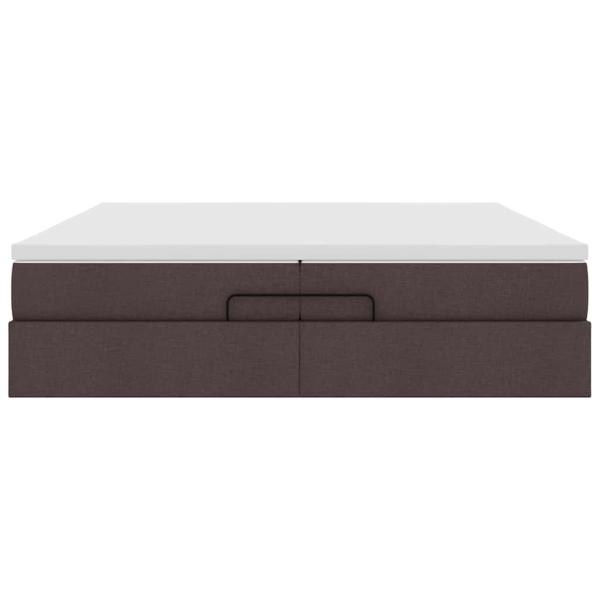 Ottoman-Bett mit Matratzen Dunkelbraun 200x200 cm Stoff