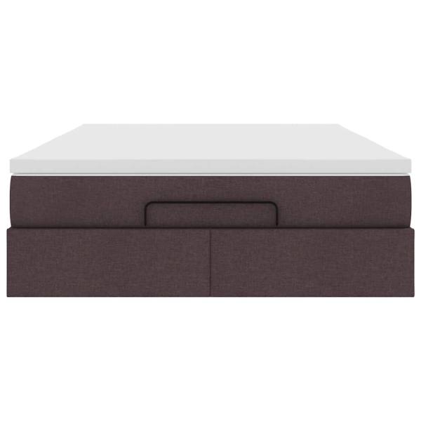 Ottoman-Bett mit Matratze Dunkelbraun 140x200 cm Stoff