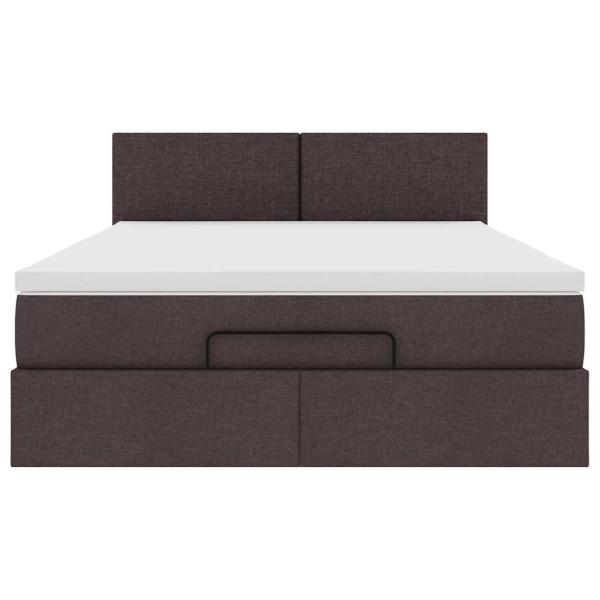 Ottoman-Bett mit Matratze Dunkelbraun 140x200 cm Stoff