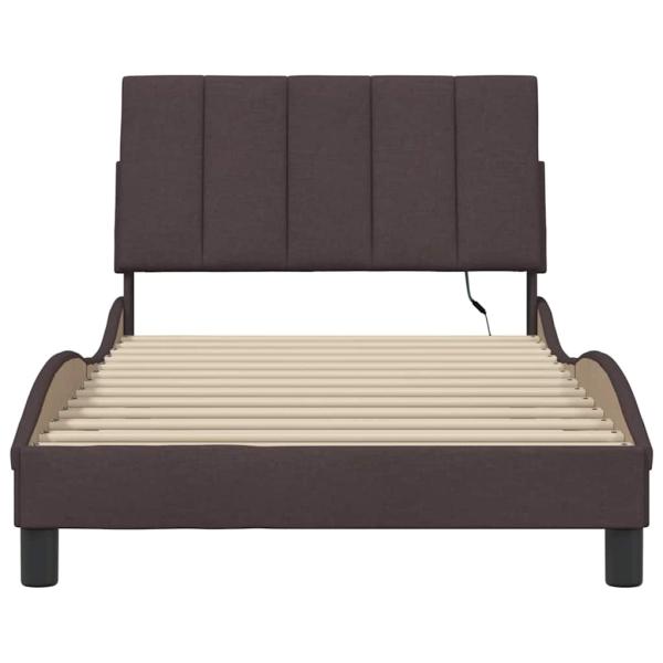 Bettgestell ohne Matratze "Hanko" Dunkelbraun 100x200 cm Stoff