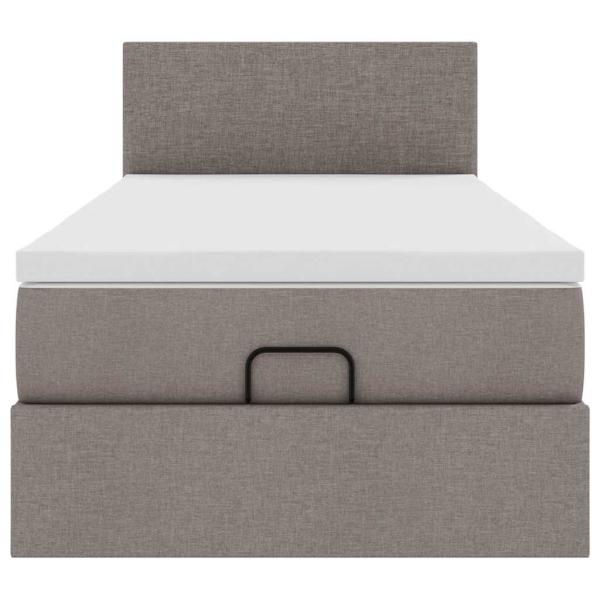Ottoman-Bett mit Matratze & LEDs Taupe 100x200 cm Stoff