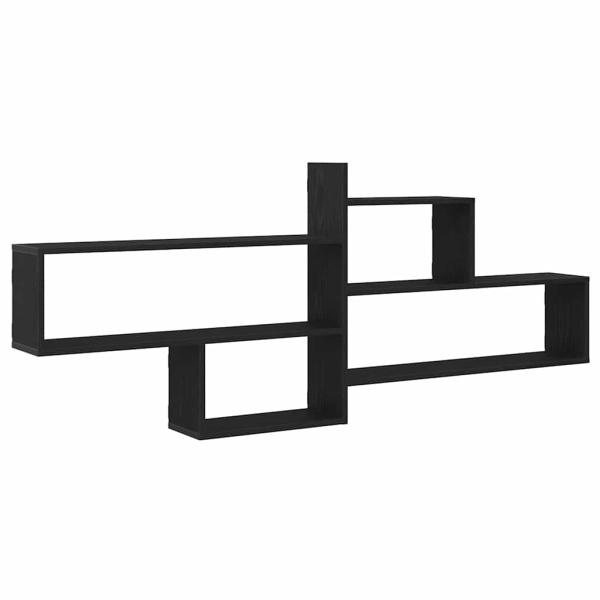 Wandregal Schwarz Eichen-Optik 167,5x18x68 cm Holzwerkstoff