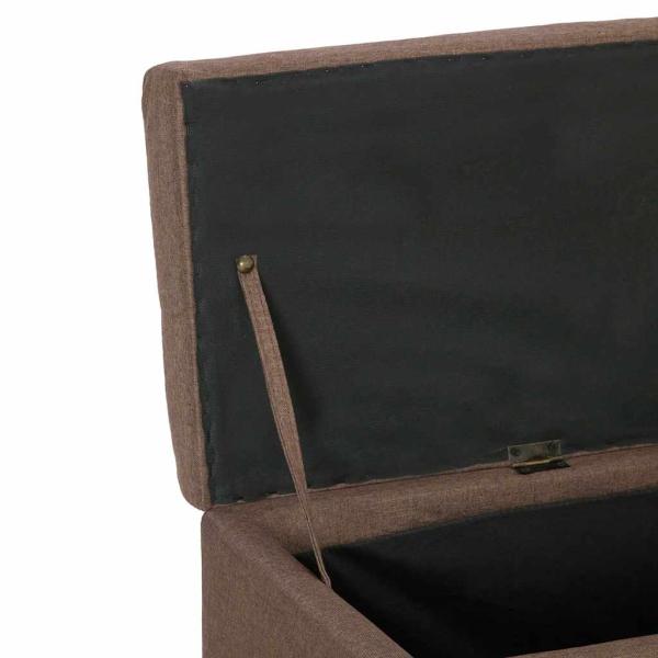 Bank mit Staufach 116 cm Braun Polyester