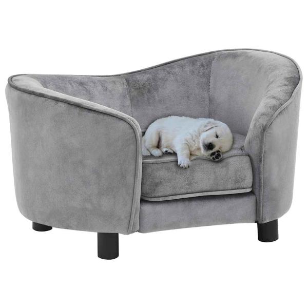 ARDEBO.de - Hundesofa Grau 69x49x40 cm Plüsch