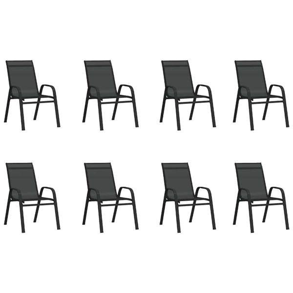 9-tlg. Garten-Essgruppe Schwarz