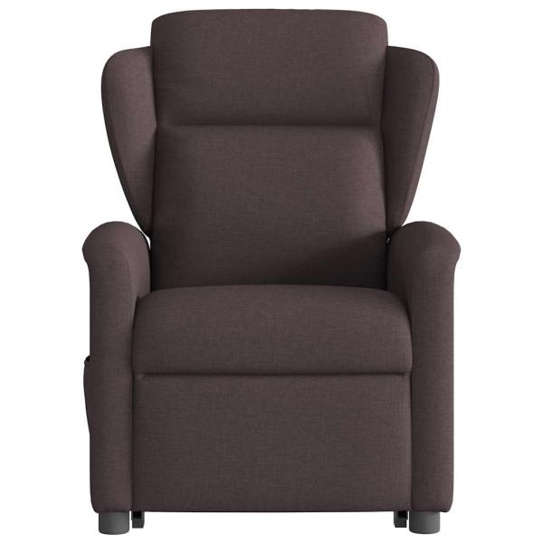 Relaxsessel mit Aufstehhilfe Elektrisch Dunkelbraun Stoff