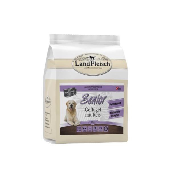 ARDEBO.de LandFleisch Dog Trocken Senior Geflügel mit Reis 2kg