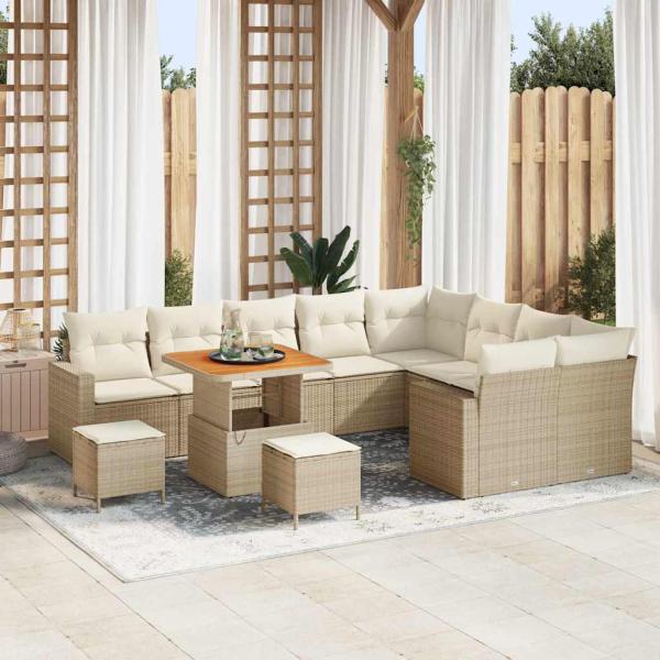 ARDEBO.de - Gartensofa-set 13 Stk. 10-Sitzanzahl Beige und Creme