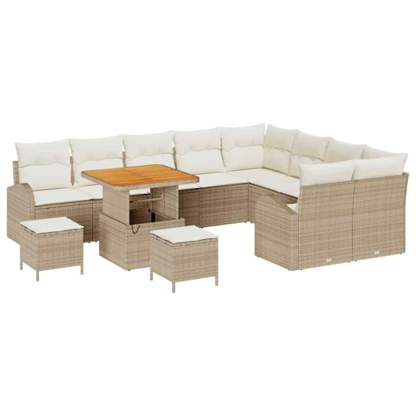 Garten-Sofa-Set 12 Stk. 11-Sitzanzahl Beige