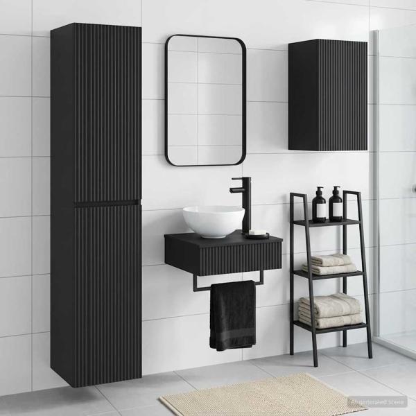 ARDEBO.de - Badezimmermöbel-Set 3 stk. Schwarz 33 x 34,5 x 160 cm