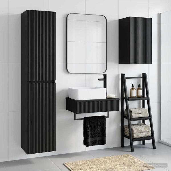 ARDEBO.de - Badezimmermöbel-Set 3 stk. Schwarz 33 x 34,5 x 160 cm