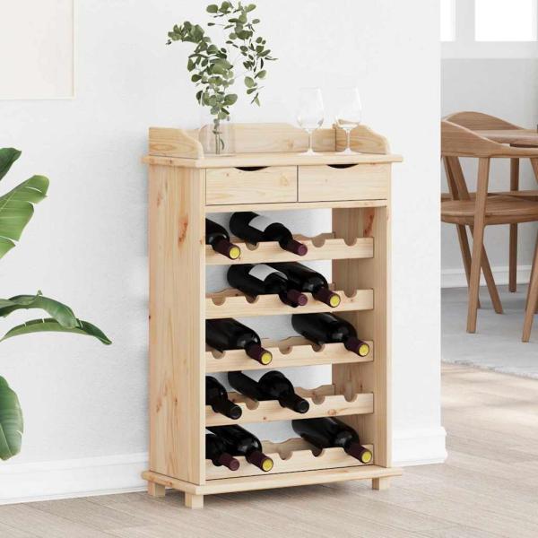 ARDEBO.de - Weinregal Natur 58 x 28 x 90 cm Massives Kiefernholz