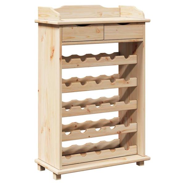 Weinregal Natur 58 x 28 x 90 cm Massives Kiefernholz