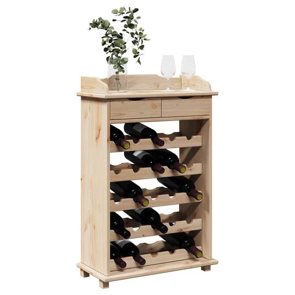 Weinregal Natur 58 x 28 x 90 cm Massives Kiefernholz