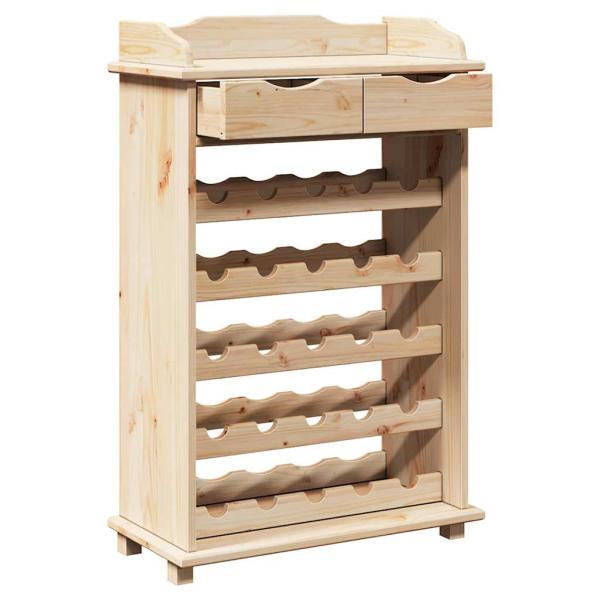 Weinregal Natur 58 x 28 x 90 cm Massives Kiefernholz