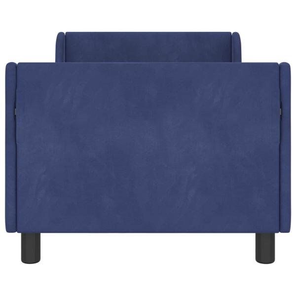 Kinderbettgestell mit Kopfteil Polizeiblau 80 x 160 cm Samt
