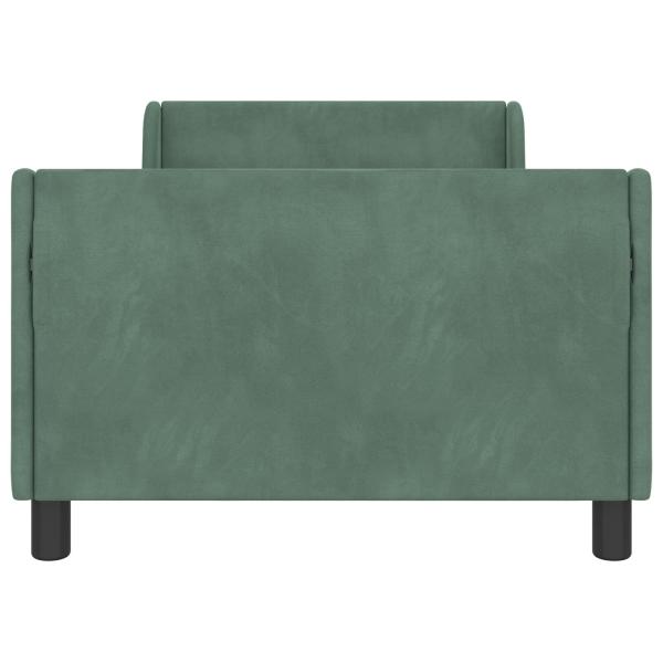 Kinderbettgestell mit Kopfteil Meergrün 90 x 200 cm Samt